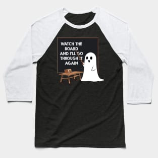 Funny Halloween Teacher Costume Funny Ghost Teacher Baseball T-Shirt